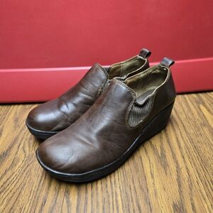 b.o.c. Brown Leather Women's Mules